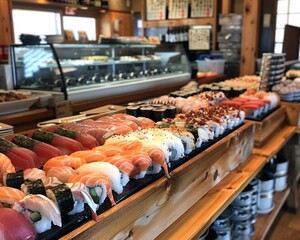 Cozy traditional sushi setting