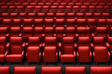 rows of red seats in theatre