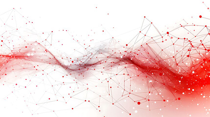 "Abstract Red and White Virtual Network - Design Element for Technology Background - Connectivity Backdrop Illustration"