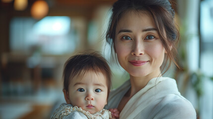 ミドル女性と赤ちゃん