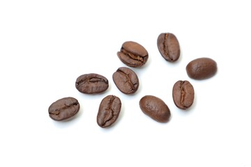 Coffee beans on white 