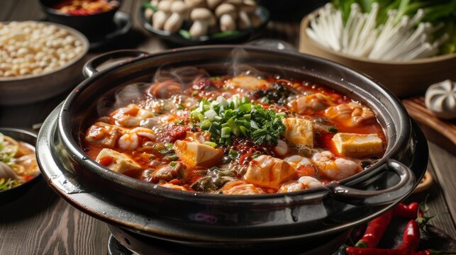Elegant flavorful vegetarian hotpot