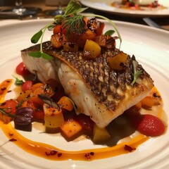 Exquisite sea bass dish prepared with unparalleled finesse