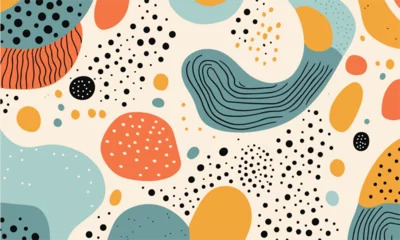 Muurstickers hand drawn flat design abstract doodle pattern © Ilham