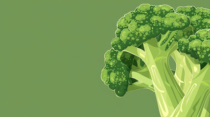 A crisp green broccoli vector illustration pops on this clean background, symbolizing health, nutrition, and the simplicity of nature