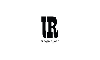 UR LR Abstract initial monogram letter alphabet logo design