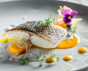 Haute cuisines sea bass creation a chefs masterpiece of flavor