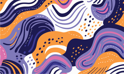 Fototapeta na wymiar hand drawn flat design abstract doodle pattern