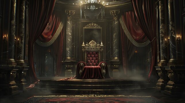 Elegant cardinal throne in the dignified throne room