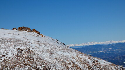 snow covered mountains