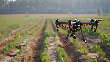 Fototapeta premium drone camera -Exploring Farming Terrain Through Aerial Lens , useful technologies