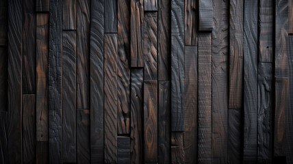 Dark wooden texture. Rustic three-dimensional wood texture. Wood background. Modern wooden facing background Generative AI