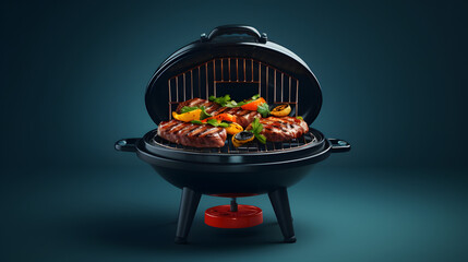 BBQ Grill cooking icon 3d
