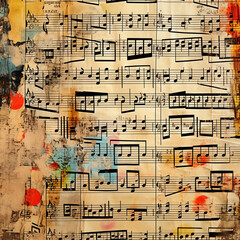sheet music collage background