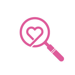 searching for love logo vector icon illustration
