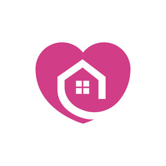 love home, home care, logo simple icon illustration