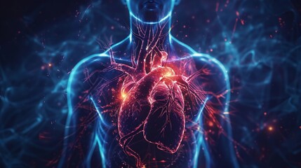 A depiction of a healthy cardiovascular system - obrazy, fototapety, plakaty