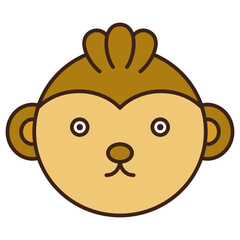monkey head cartoon character