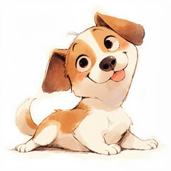 Playful and Adorable Puppy Illustration Artwork - 778601015