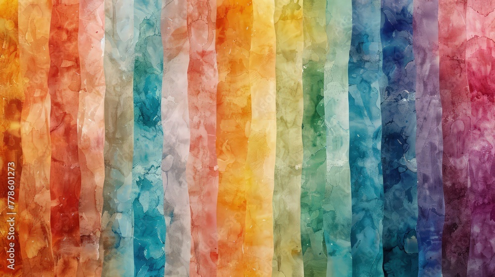 Aufkleber a panoramic banner displaying an abstract watercolor texture on paper, featuring a vibrant blend of 