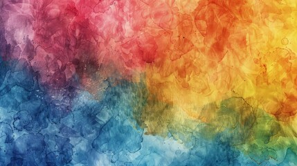 Obraz premium an abstract watercolor texture on paper, featuring a vibrant blend of different colors in a fluid, organic pattern.