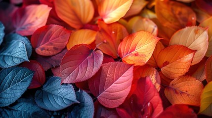 Transparent vivid autumn leaves  ,Generative ai, 
