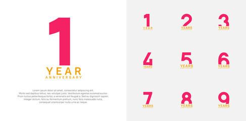 anniversary logo style vector design with blue and pink color can be use for celebration day