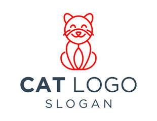 Logo about Cat created using the CorelDraw application. on a white background.