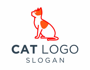 Logo about Cat created using the CorelDraw application. on a white background.