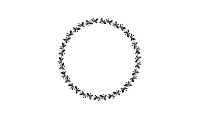 Obraz premium Botanical Leaf Wreath Vector