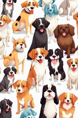 Obraz na płótnie Canvas Pattern Animals Children's Style