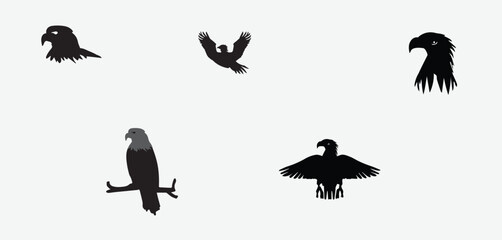 Bald Eagle illustration Black icon EPS 10 And JPG