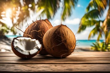 coconut on the palm tree