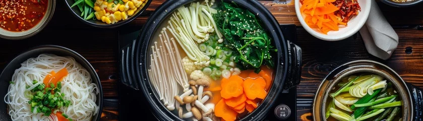 Fototapeten Luxe vegetarian hotpot a premium dining experience for the mindful eater © WARIT_S