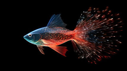 Fototapeta premium Fish Fireworks icon 3d