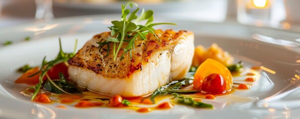 Masterpiece flounder dish in an upscale culinary scene