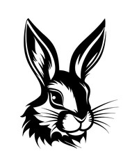 Fototapeta na wymiar Animals Rabbit Silhouette PNG Files Print for White Background