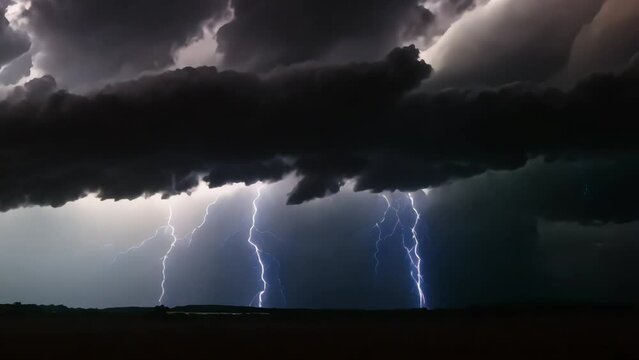 dark clouds with lightning strikes, footage, 4k footage, videos, video clip, short video