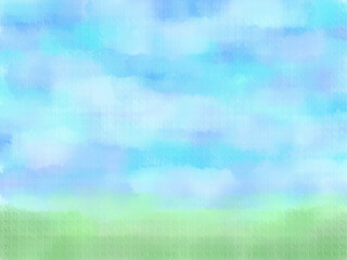 滲みが入った空色の水彩風テクスチャ