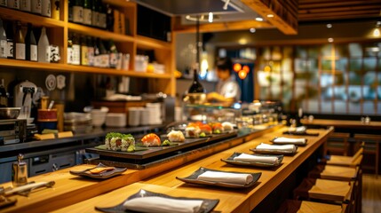 Traditional and cozy sushi dining offering a meticulously crafted set of maki
