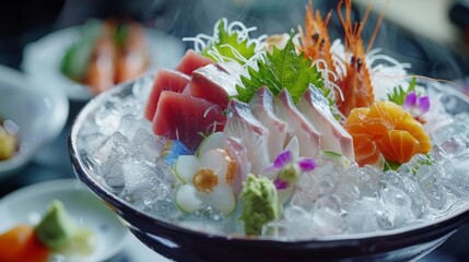 Traditional sashimi set a symphony of sea urchin and premium seafood slices