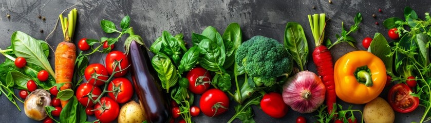 Vibrant veg hotpot brimming with colorful fresh produce - obrazy, fototapety, plakaty