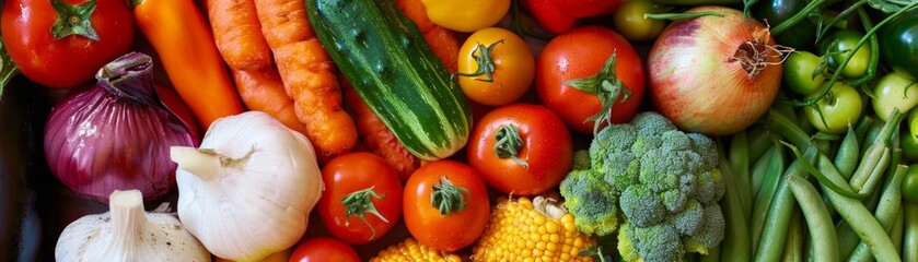 Vibrant veg hotpot brimming with colorful fresh produce - obrazy, fototapety, plakaty