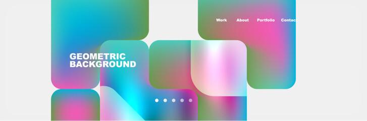 Arrows and squares with bright colors and round angles. Vector Illustration For Wallpaper, Banner, Background, Card, Book Illustration, landing page