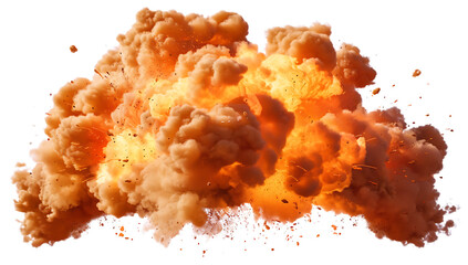 In the disguise of a fire explosion cloud on a white background