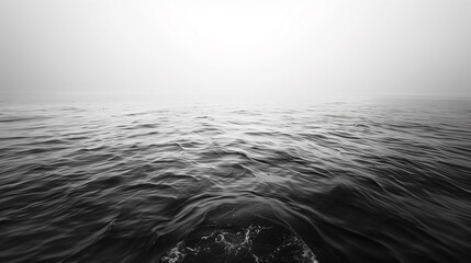 peace waves of ocean in black and white tone - obrazy, fototapety, plakaty