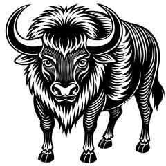bison silhouette vector illustration,head of a bull,Bison characters,Holiday t shirt,Hand drawn trendy Vector illustration,bison svg face,bison on black background