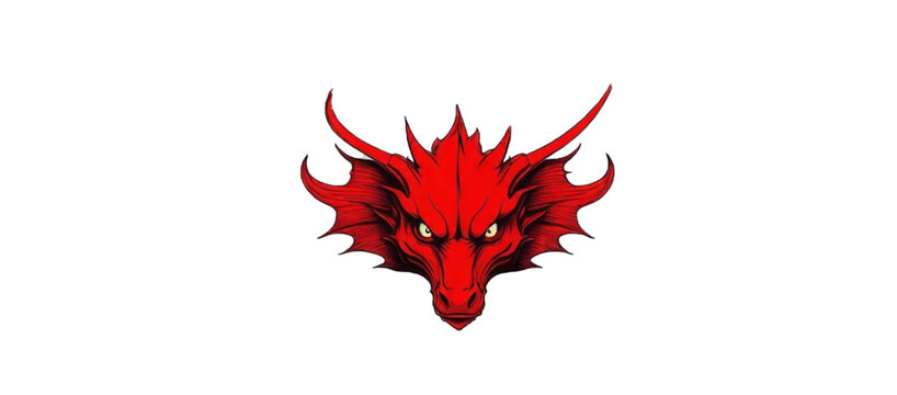 Red Dragon face vector icon image