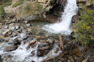 waterfall in the mountains, Jasper National Park, Alberta