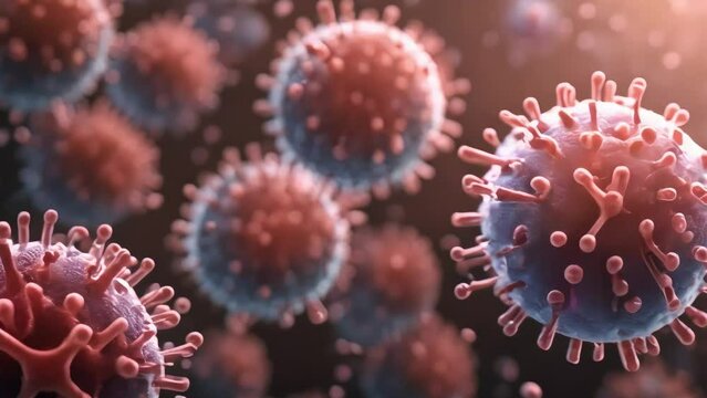 Corona Virus COVID-19 Animation Loop, Microscope virus close up, 4k footage, videos, slow motion